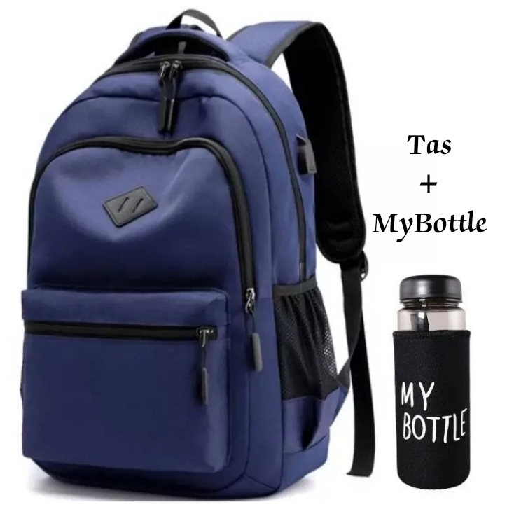 [ Free Botol ] Tas polos anak laki laki sd - Backpack sekolah - Tas ransel sekolah anak laki laki pe