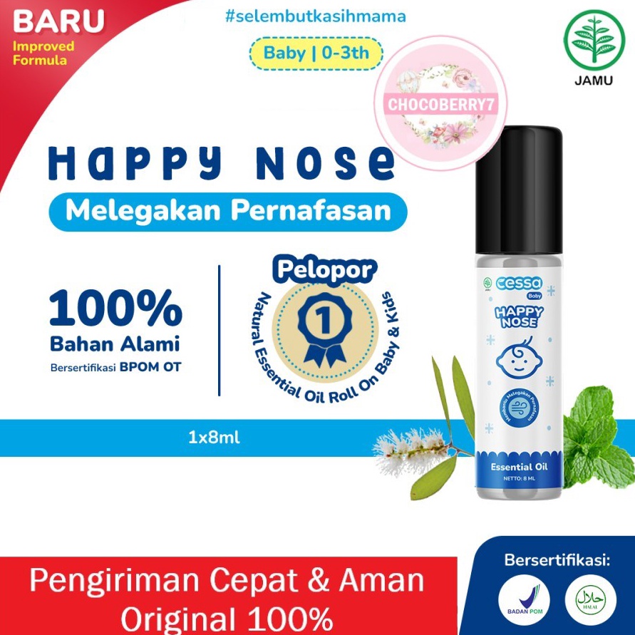 

Hemat 25 Produk Musim Ini Cessa Cough n Flu Baby Kids Cessa HAPPY NOSE OT Batuk Pilek Bayi Essential Oil Cough and Flu