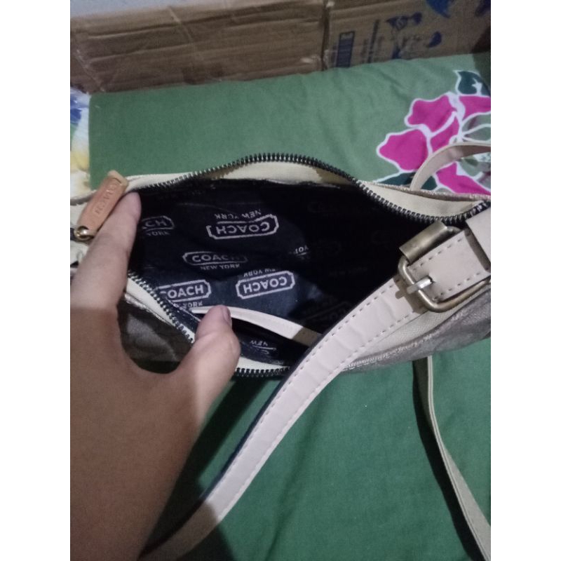 Tas coach kw premium preloved dapat tali selempang free sarung tas