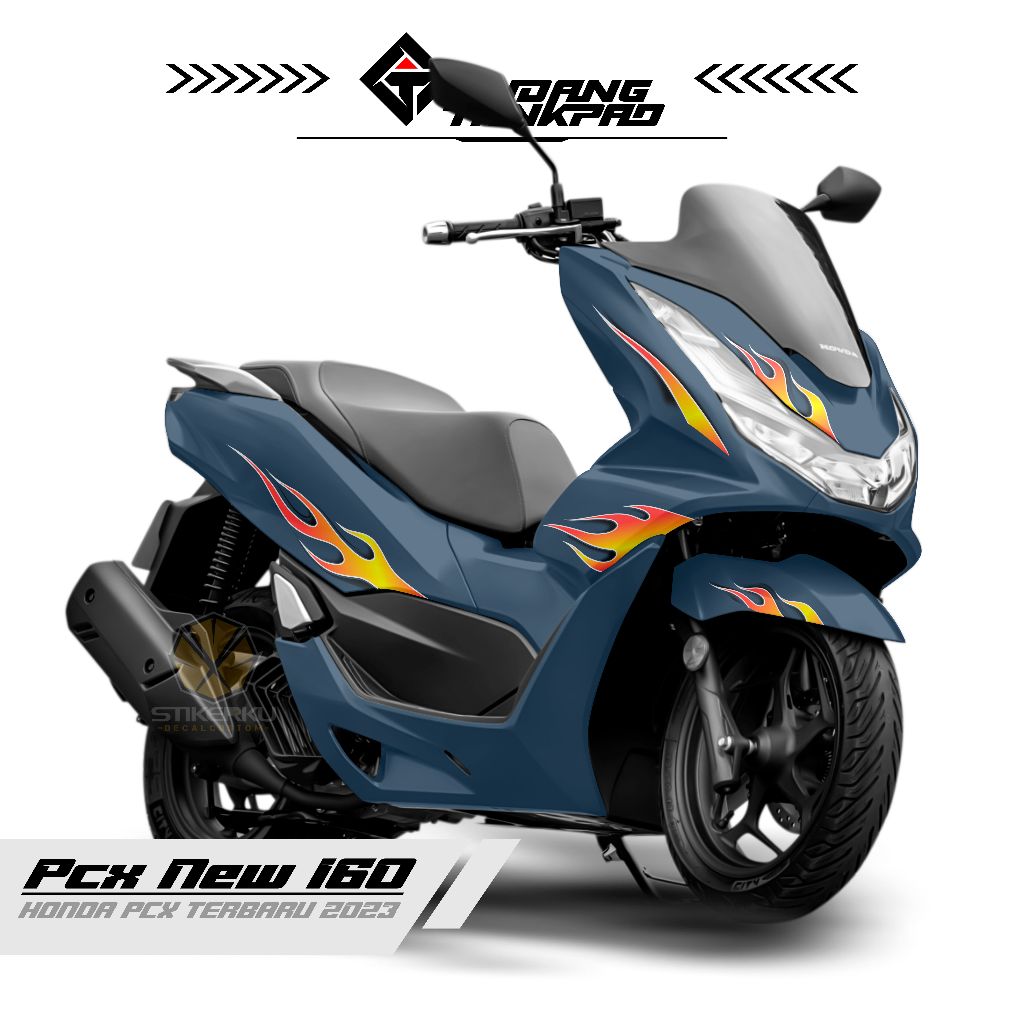 STRIPING LIS BODY HONDA PCX 160 NEW LIS VARIASI API MERAH KODE 1 STIKER VARIASI HONDA PCX NEW STRPIN