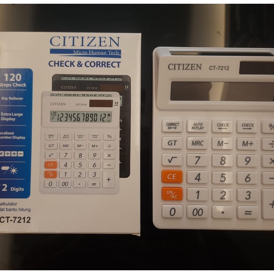 

KI3 Kalkulator CITIZEN CT7212 Calculator 2 Display Layar Check Ulang CT7212 12Dit
