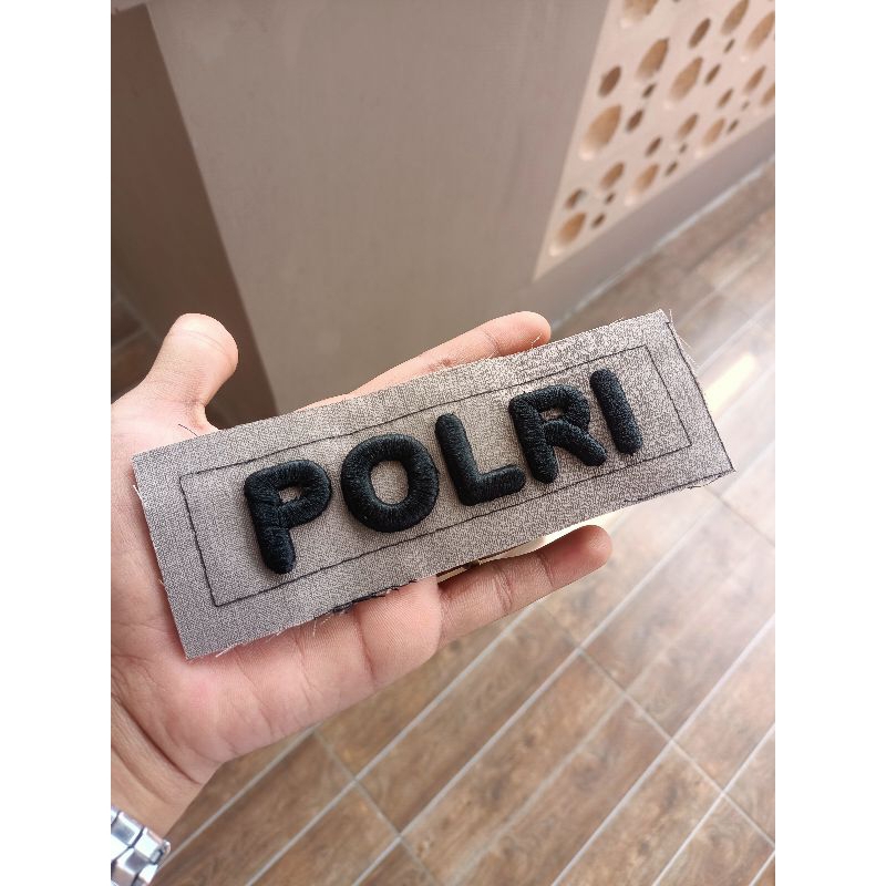 Bordir tulisan polri premium Timbul 3D | bordir polri | tulisan polri | bordir timbul