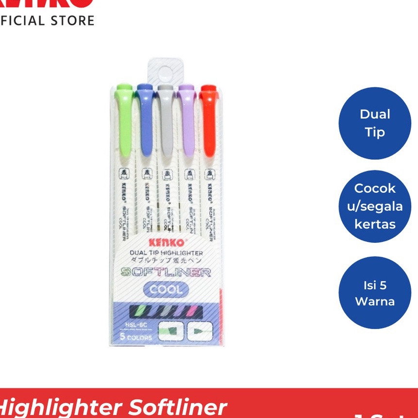 

Istimewa KENKO HHLHTER Stabilo Dual TipPenanda Warna Dua Sisi SOFTR