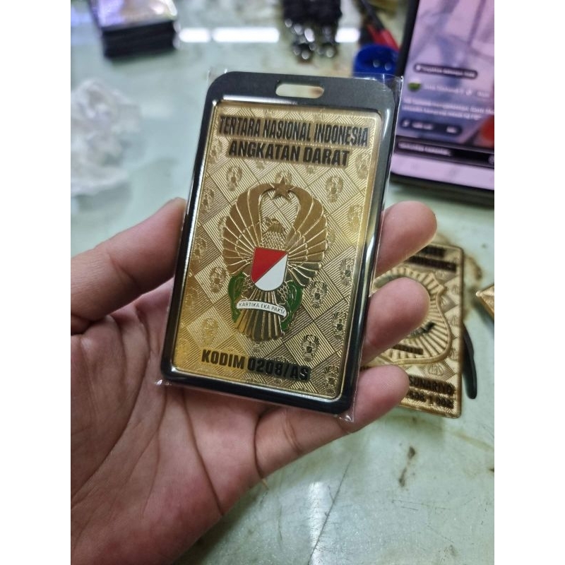 

lencana id name tag TNI full set plus lanyard