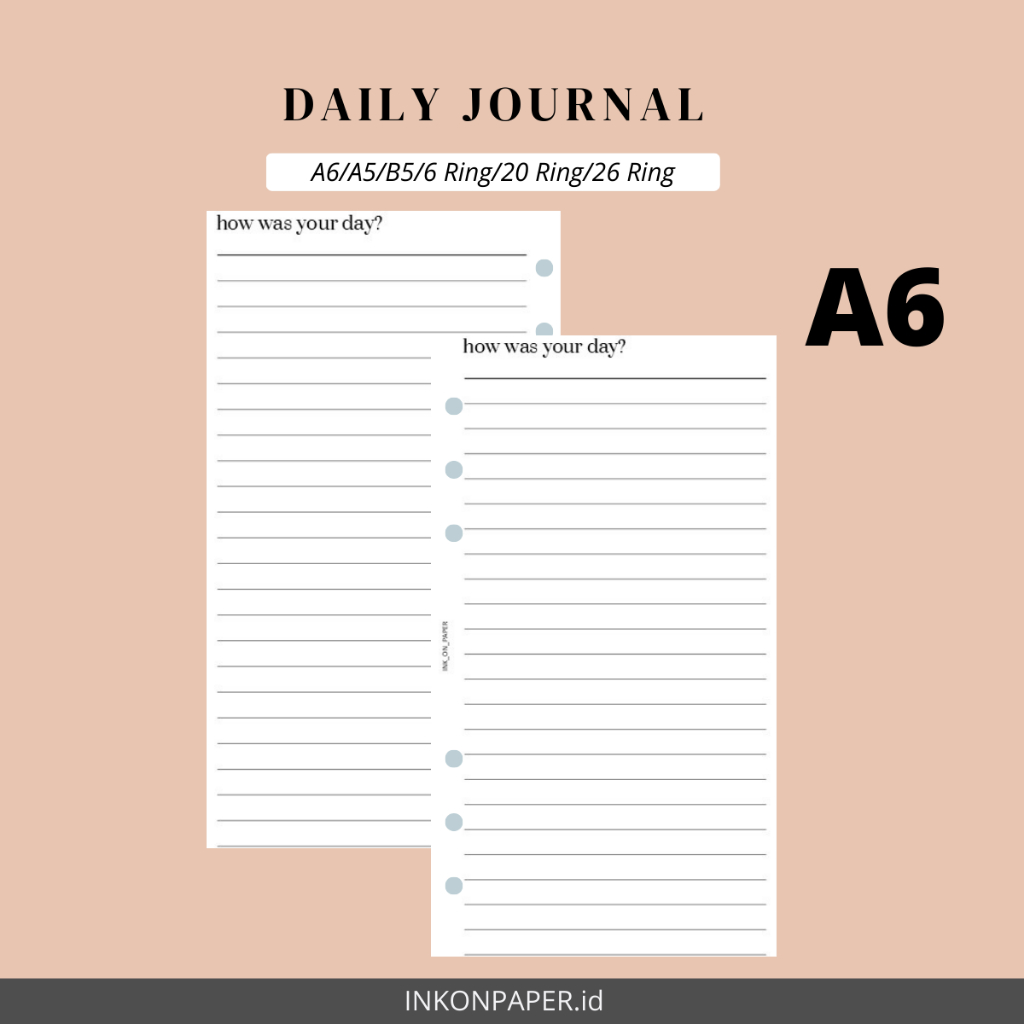 

A6 - Daily Journal, Gratitude Journal, Journaling by INK_ON_PAPER