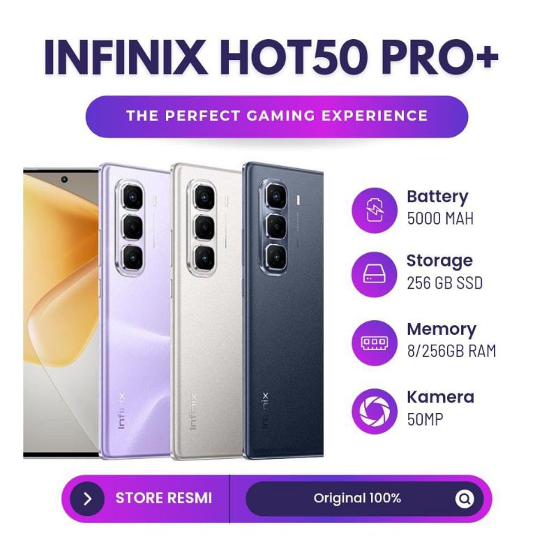 Infinix Hot 50 Pro plus 8/256 GB Garansi Resmi Infinik Indonesia