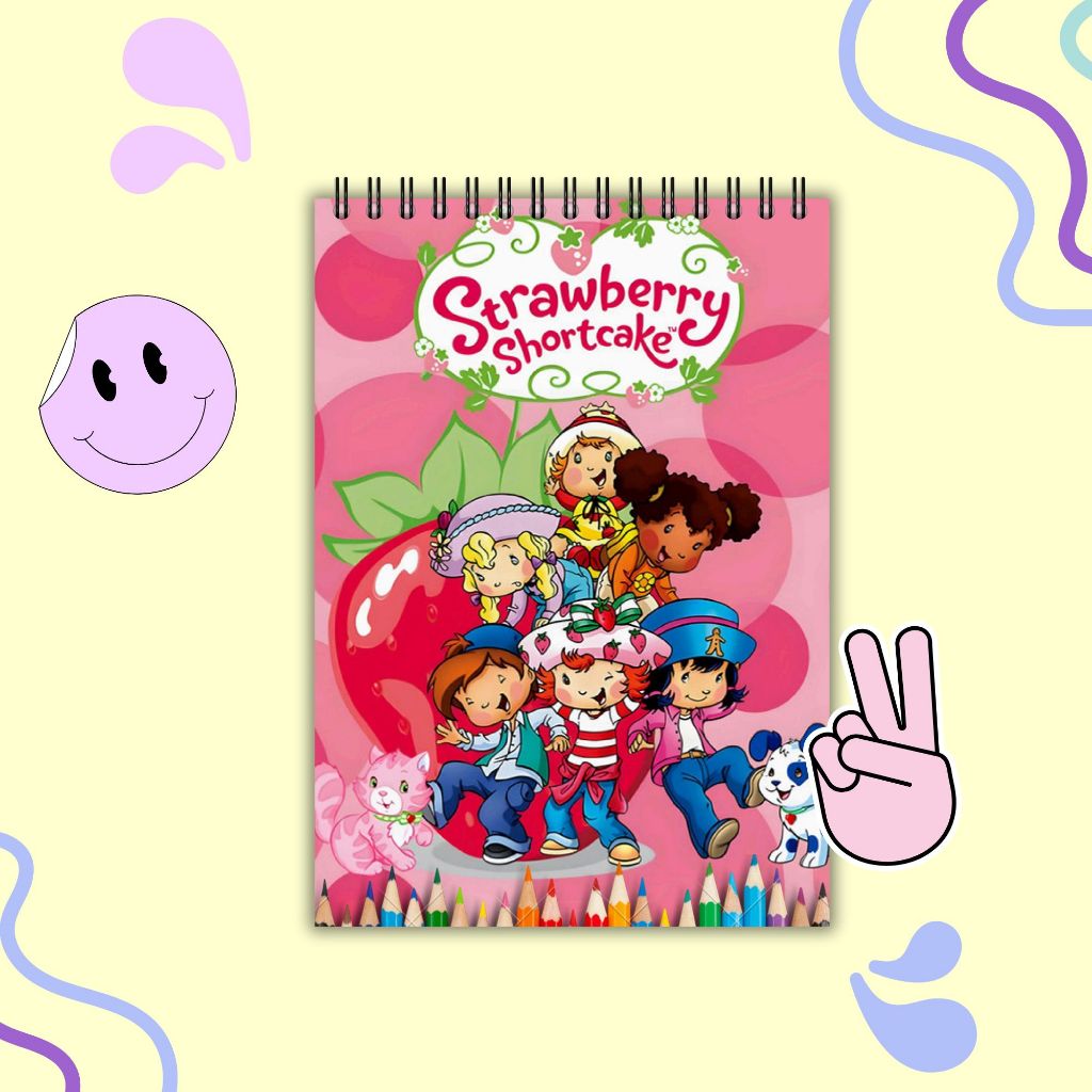 

Strawberry Shortcake Coloring Book for kids Buku mewarnai Strawberry Shortcake
