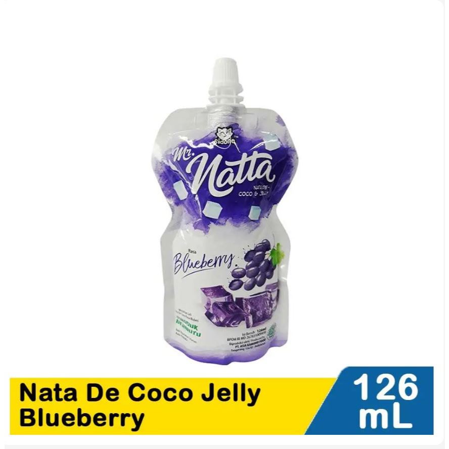 

Mr.Natta Minuman Nata De Coco & Jelly Blueberry / Jelly Leci 126 ml