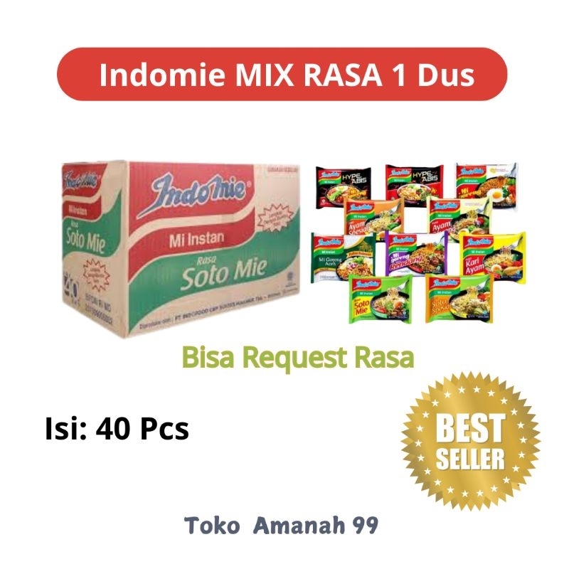 

INDOMIE MIX RASA 1 DUS BISA CAMPUR ISI 40 BUNGKUS