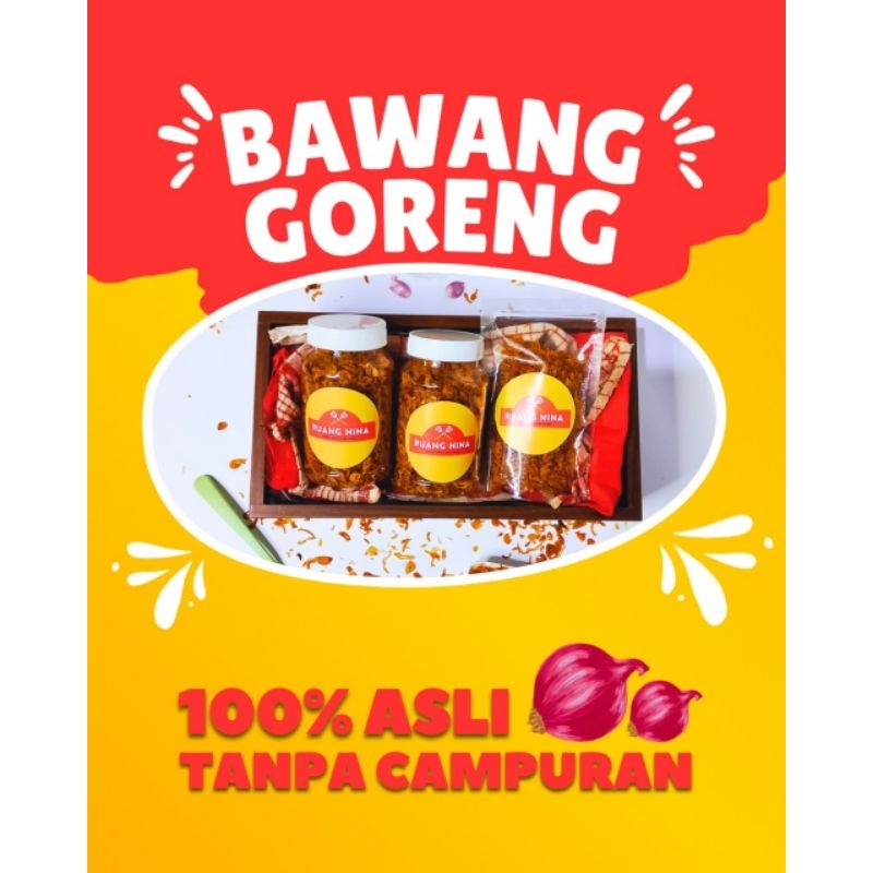 

RUANG NINA Bawang Goreng Asli Murah Tanpa Campuran 2 Toples