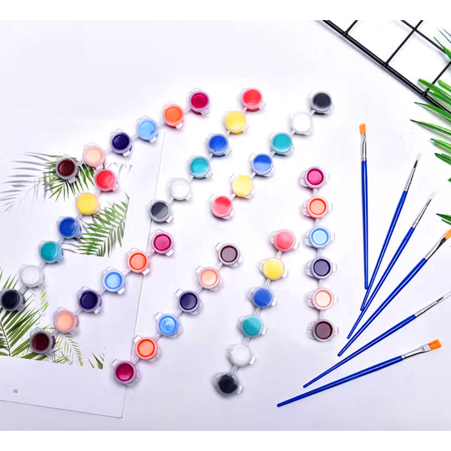 

MS (70PC = KG) PB 070 CAT AKRILIK UNTUK PRAKARYA TANAH LIAT - 6WARNA + 1KUAS ANAK MEWARNAI KREATIF