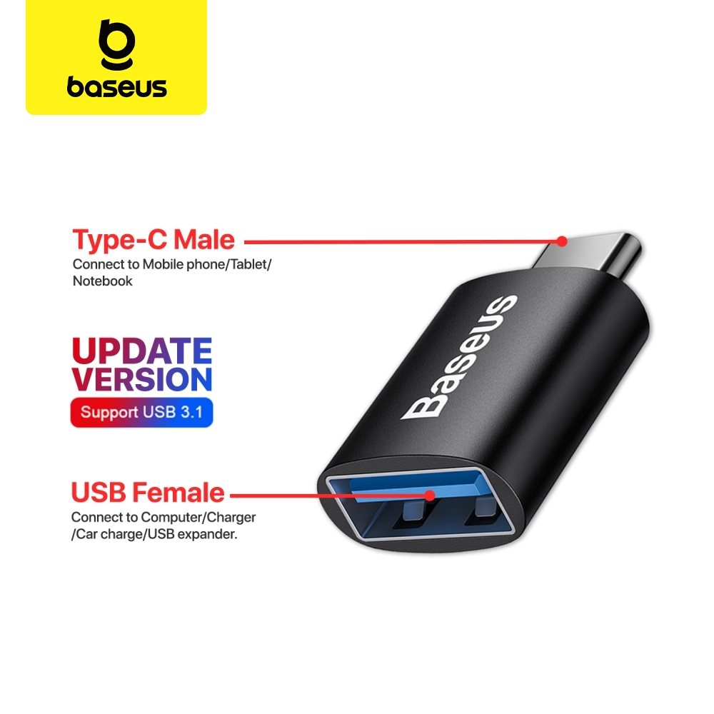 Baseus Android Otg Type C / Micro Usb Converter Plug