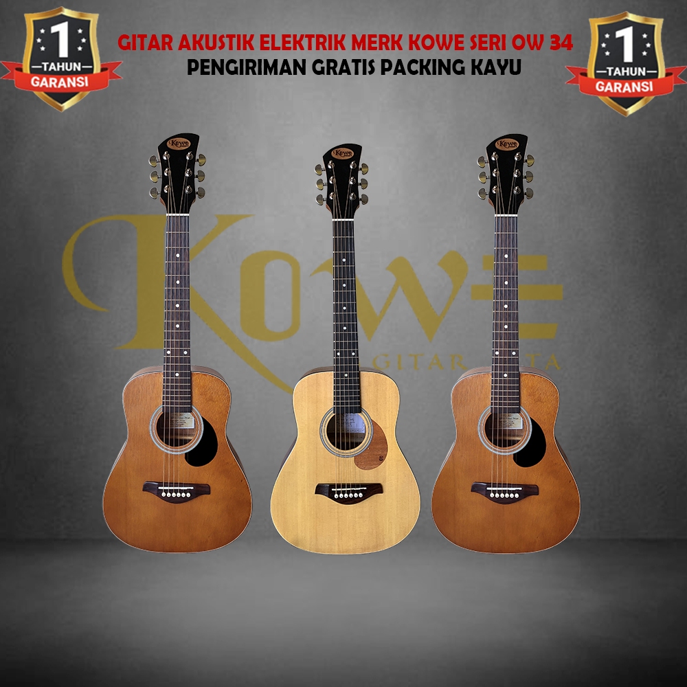 Gitar Akustik Elektrik Merk KOWE Gitar Original Ukuran 3/4 Original