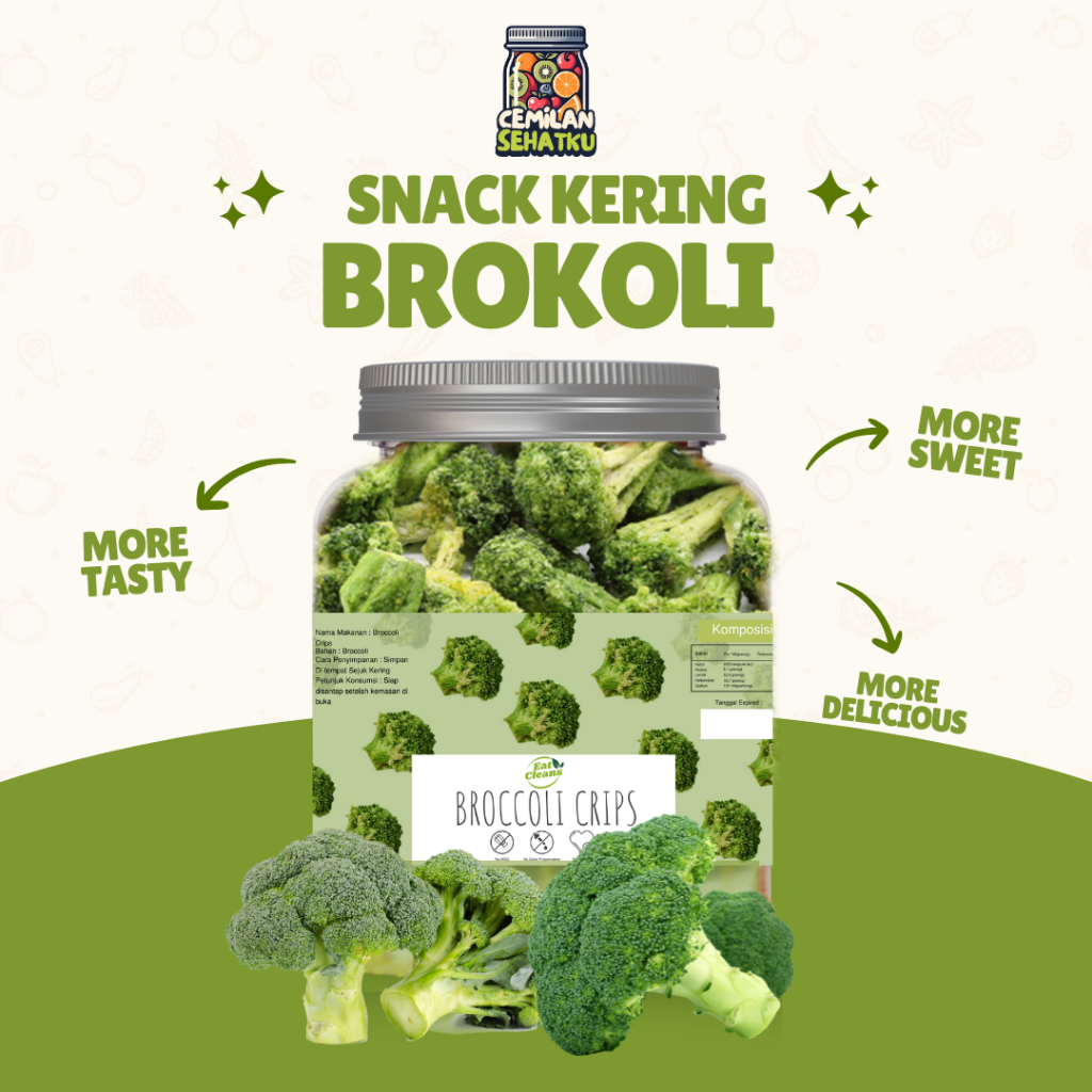 

Snack Freeze Dried Broccoli - Keripik Brokoli Crispy - Keripik Buah Sayur Premium - Snack Diet Sehat - Camilan Kripik Brokoli - Healthy Snack Enak