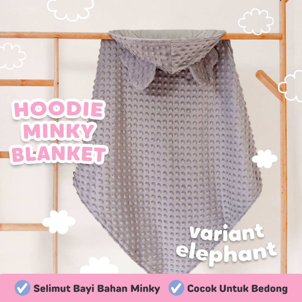 DGT hoodie minky dot blanket - Selimut Bayi karakter lucu - Minky Dot / selimut topi karakter /