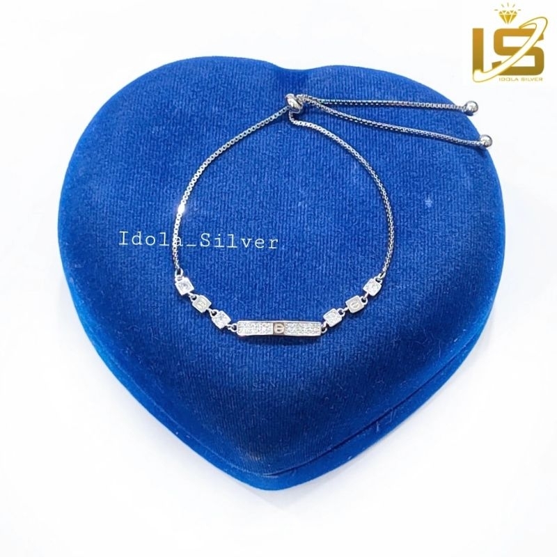 Gelang Serut Perak Asli Silver Wanita 925 Lapis Emas Putih Asli Gelang Serut Rantai Italy Permata Ki