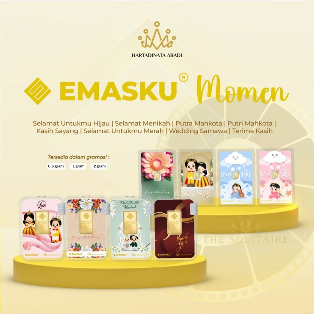 Logam Mulia Emasku Moment with Bullionprotect®️  Kemasan Akrilik Terbaru Premium & Gift Series (Wedd