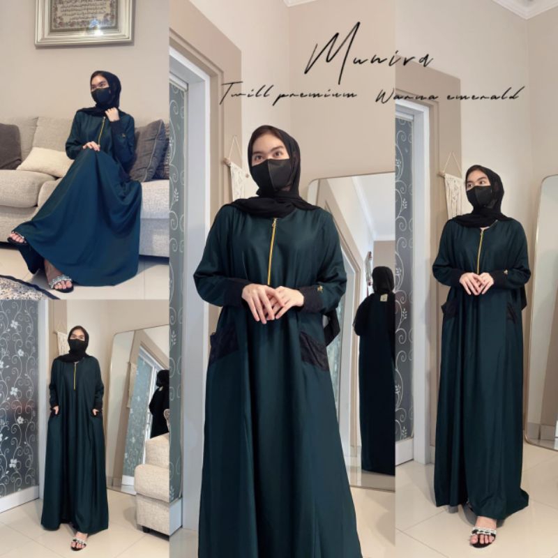 GAMIS MUNIRA BY FAIRUZ - Maxi Dress LD 125 Busana Muslim Wanita Twill Premium