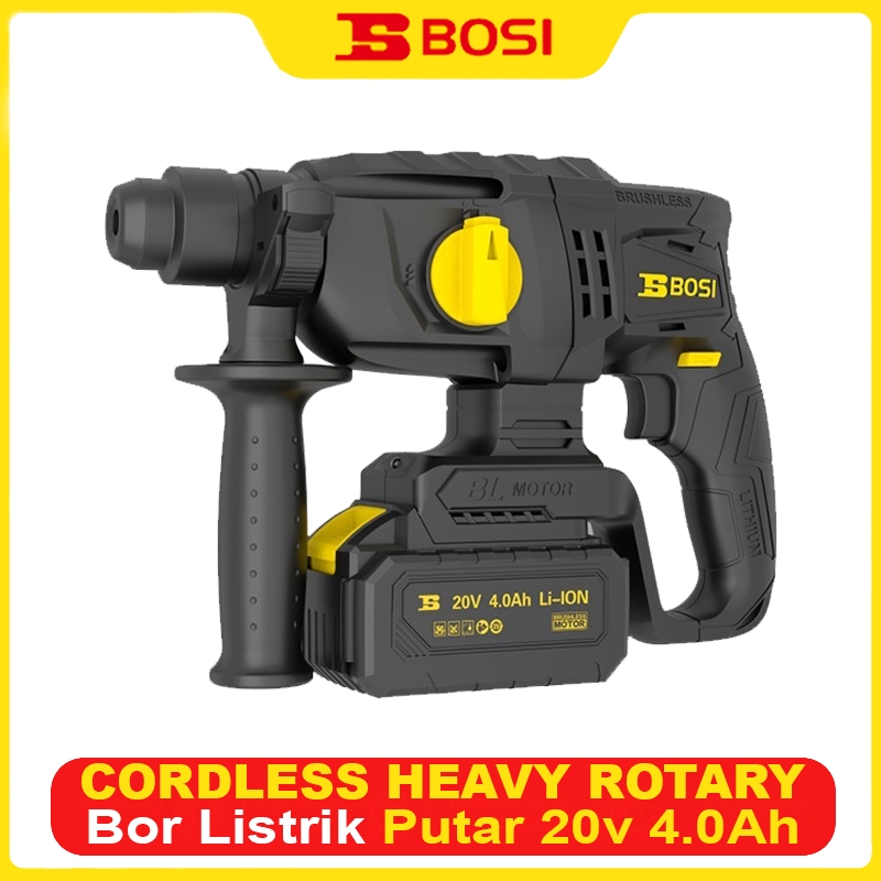 BOSI Cordless Heavy Rotary 20V/4.0Ah Mesin Bor Listrik 22mm Rotary Impact Hammer Drill BS665501