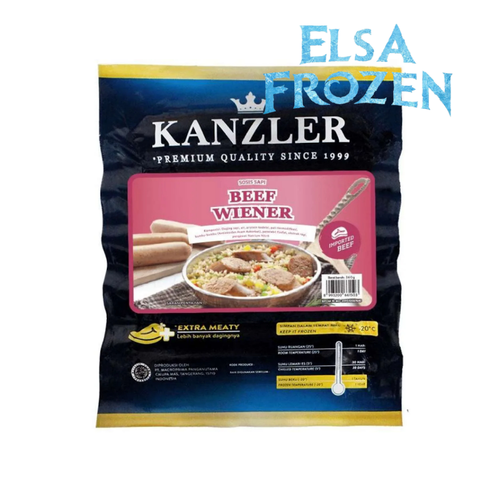 KANZLER BEEF WIENER SOSIS SAPI 360GR / FROZEN FOOD / SOSIS KANZLER