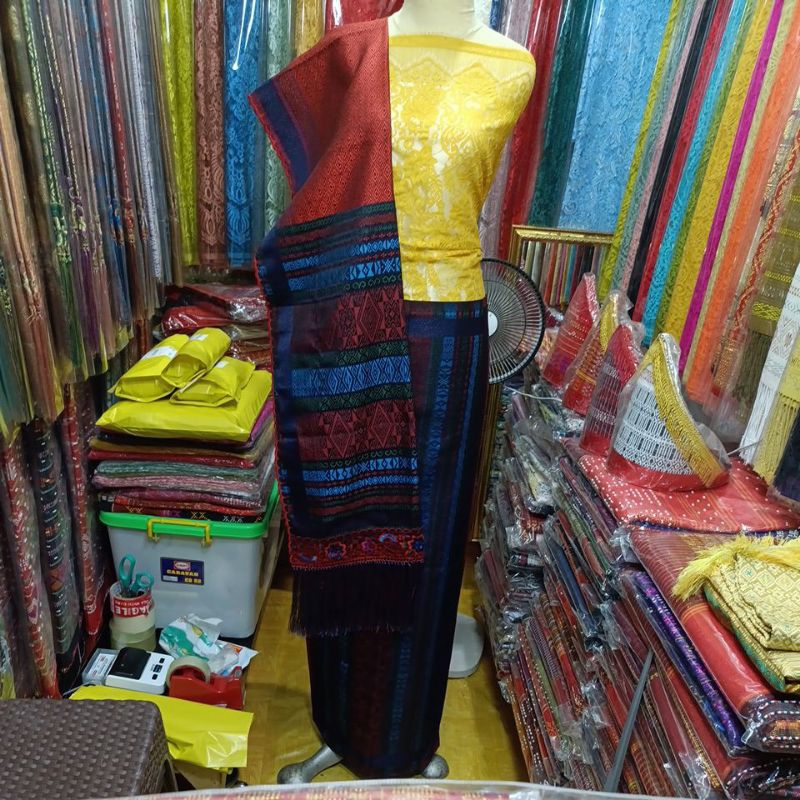 SONGKET PALEMBANG Motif Tumtuman +Semi Songket Bordir Tumtuman