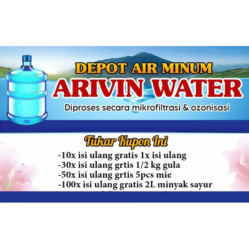 

(ISI 100 PCS) KUPON DEPOT GALON AIR MINERAL/KUPON CUSTOM