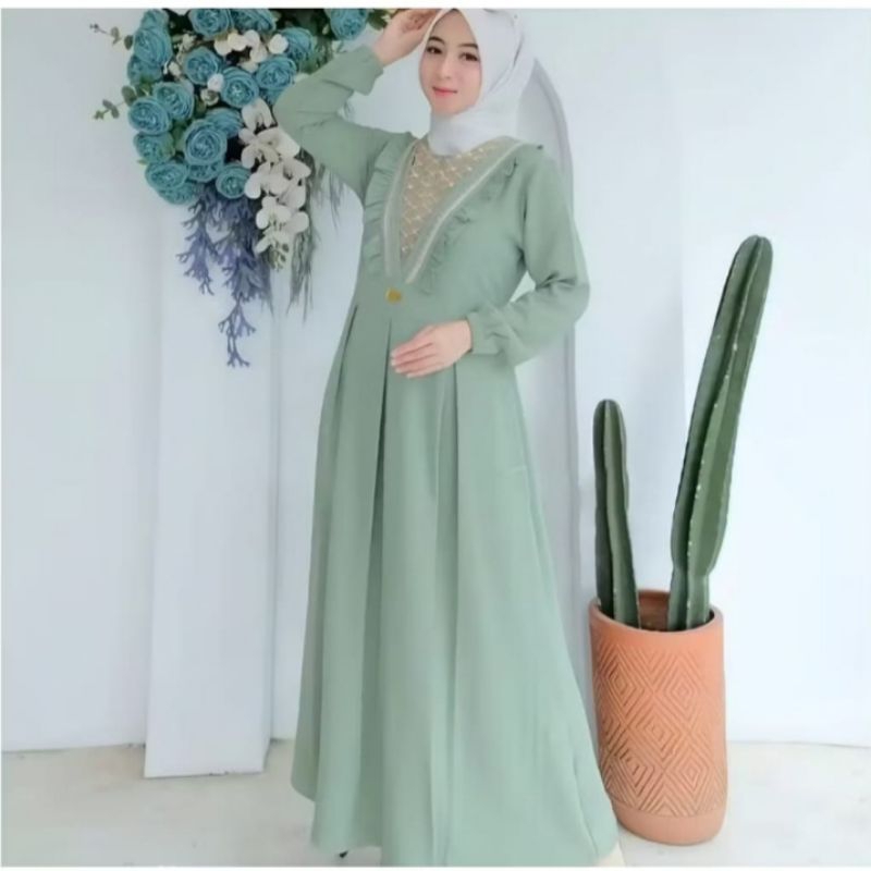 zahin dress gamis Crinkle