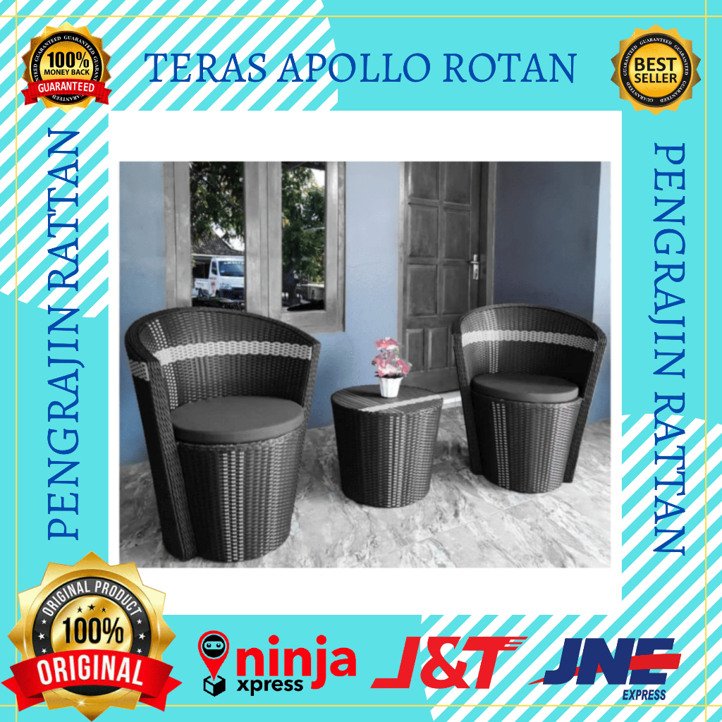 Korsi Kursi Bangku Teras Gentong Apollo Anyaman Rotan Sintetis Set Untuk Mewah Sultan Teras Depan Ru