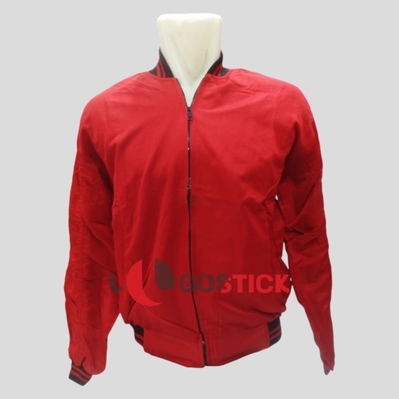 JAKET MERAH LIS HITAM
