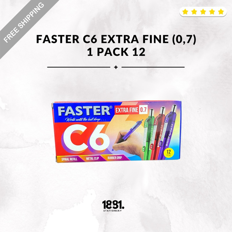 

Pulpen Faster C6 Extra Fine | Pulpen Metal Clip (0,7) | Pulpen Warna Hitam (pack/pcs)