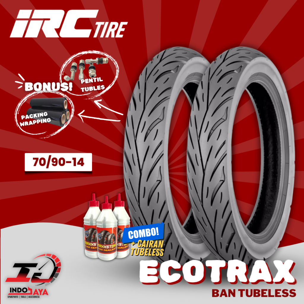 [READY COD] BAN LUAR TUBELESS IRC ECOTRAX NR96 (70/90-14) BAN MATIC DEPAN BELAKANG / NR-96 / NR 96 /