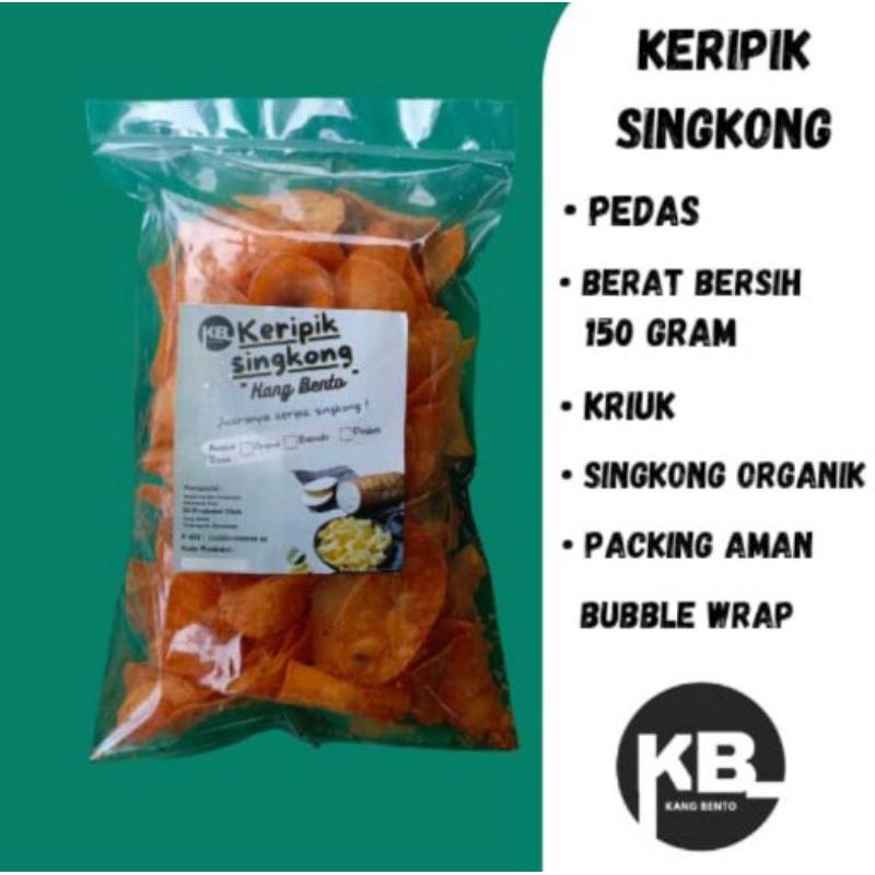 

Kang Bento Keripik singkong 150gram rasa pedas renyah dan nikmat