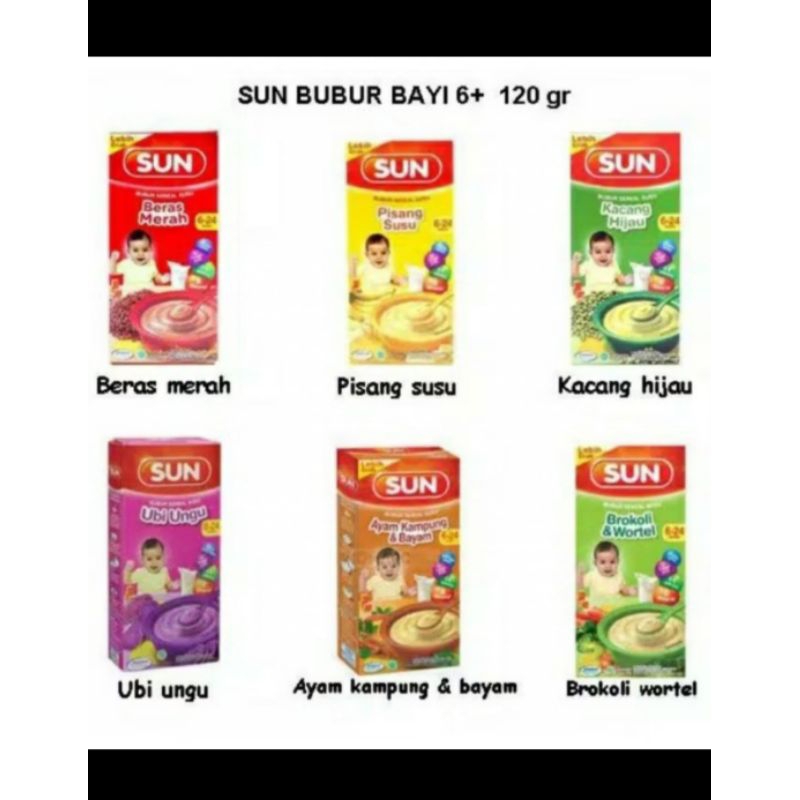 Sun bubur beras merah 120 gram, sun bubur bayi