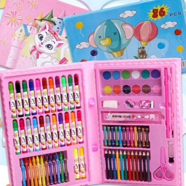 

Wow Crayon Set Pensil Warna Cair Songket Karakter Isi 86 dengan Kuas dan Cat Air