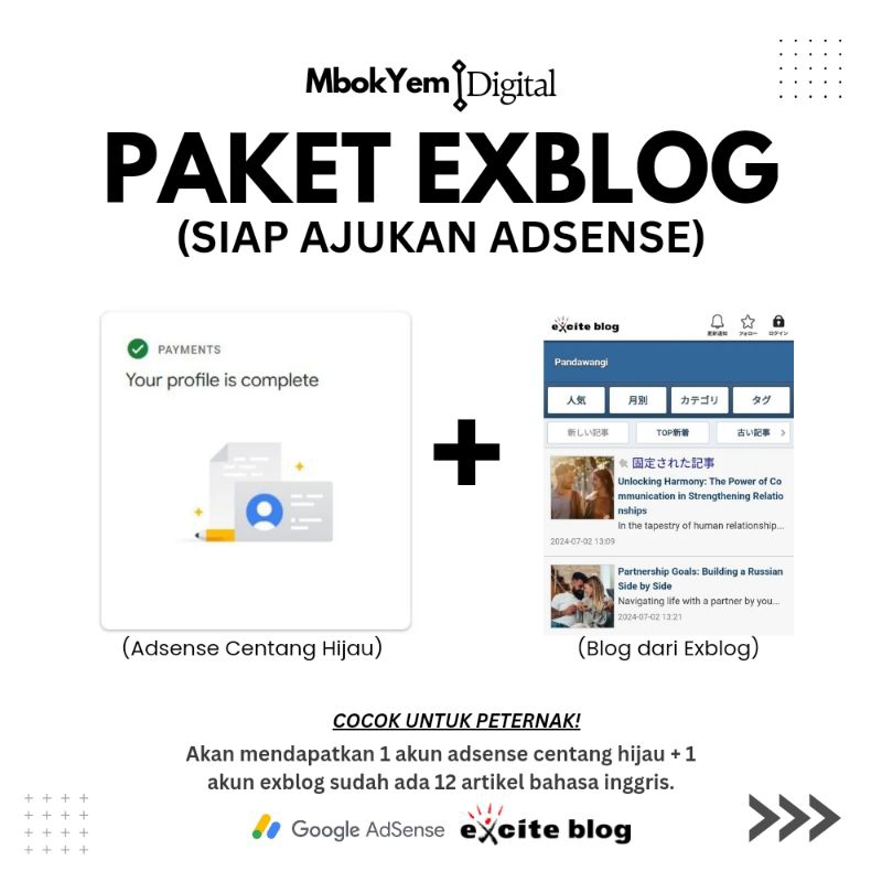 Paket Exblog dan Adsense Centang Hijau Siap Ajukan