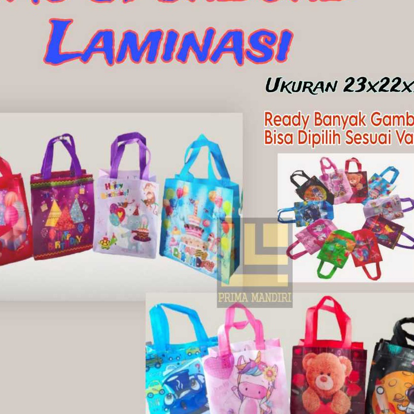 

KF7 12 pcs Goodie Bag Tas Karakter Tas SpunbondTAS ULANG TAHUN ANAK