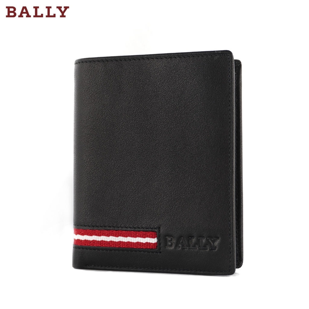 BAL Dompet Pria Bahan Kulit Sapi Asli Model Lipat Dengan Kotak Mewah Premium Import 56-05 Hitam