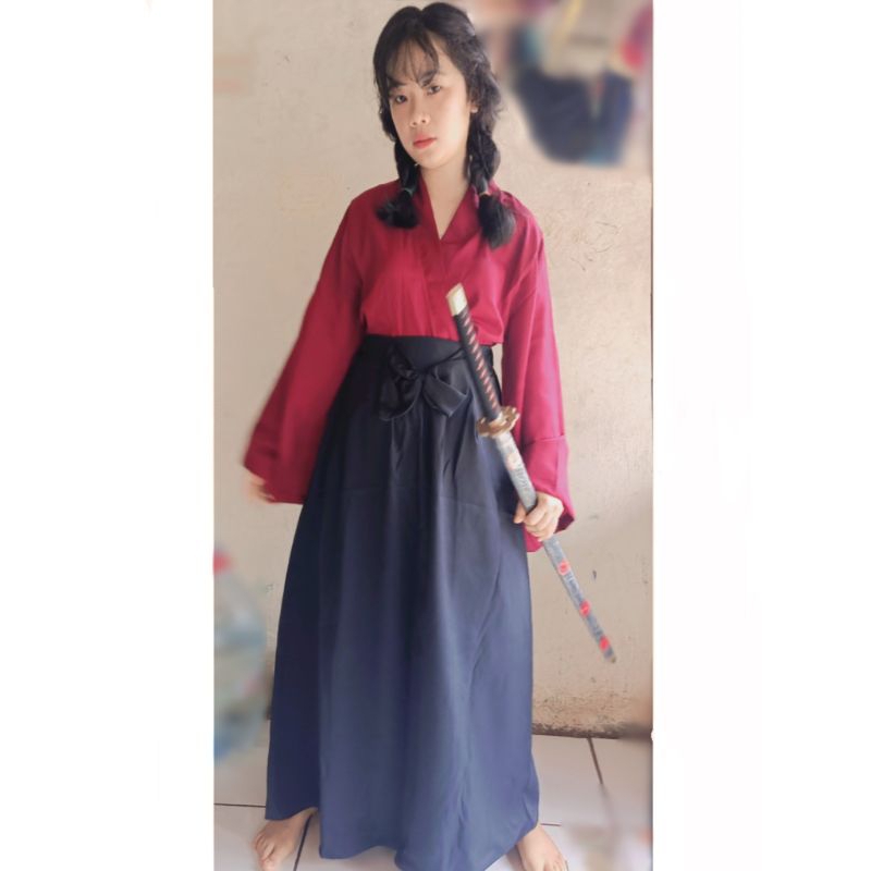 RENTAL KOSTUM ANIME SAMURAI MERAH HITAM