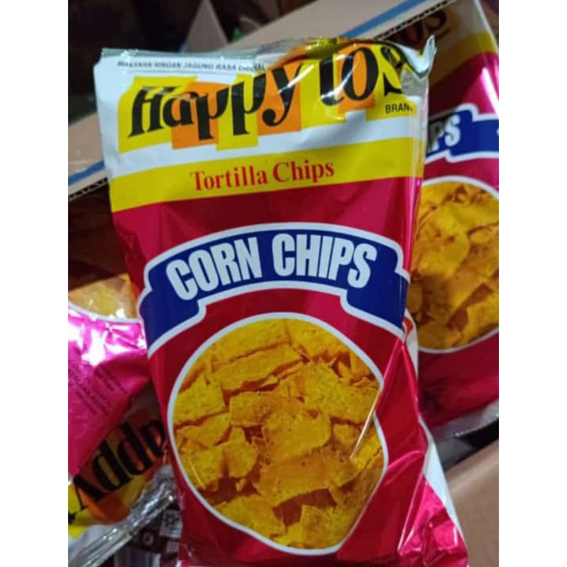 

HAPPYTOS happy tos TORTILLA CHIPS JAGUNG 140 GR / HAPPY TOS JAGUNG KEMASAN MERAH