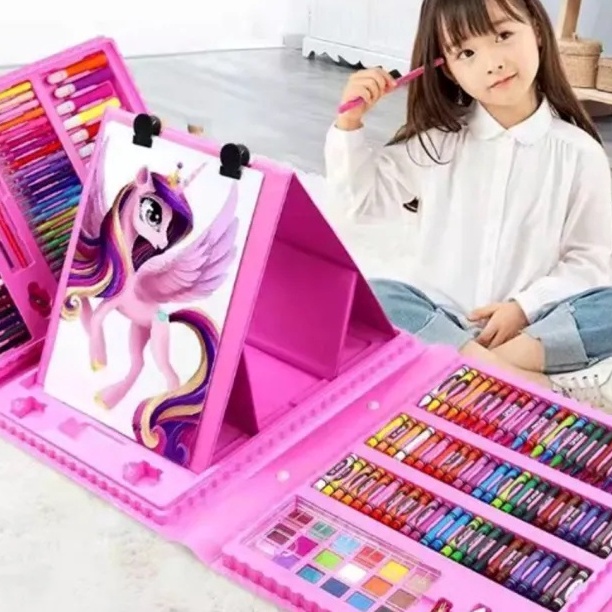 

Mega 2Pcs Kids Art Coloring Set Crayons Oil Pastels Colour Pencils For Drawing Painting