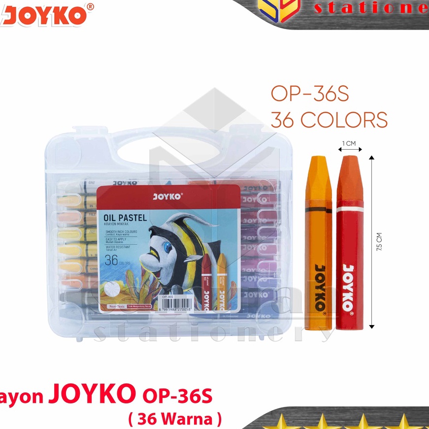 

Top Crayon Joyko OP36s Krayon Minyak isi 36 Warna Oil Pastel OP 36S For Drawing Water Resistant Non Toxic