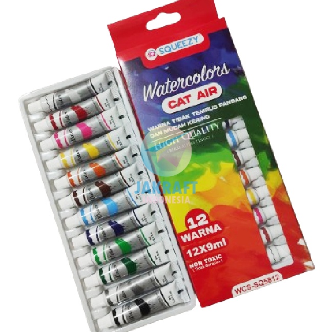 

Terbaik 12 Pcs Cat Lukis Air Set 12 Warna SQUEEZY WCSSQ5812 Water Color Paste Watercolor Paint Tube
