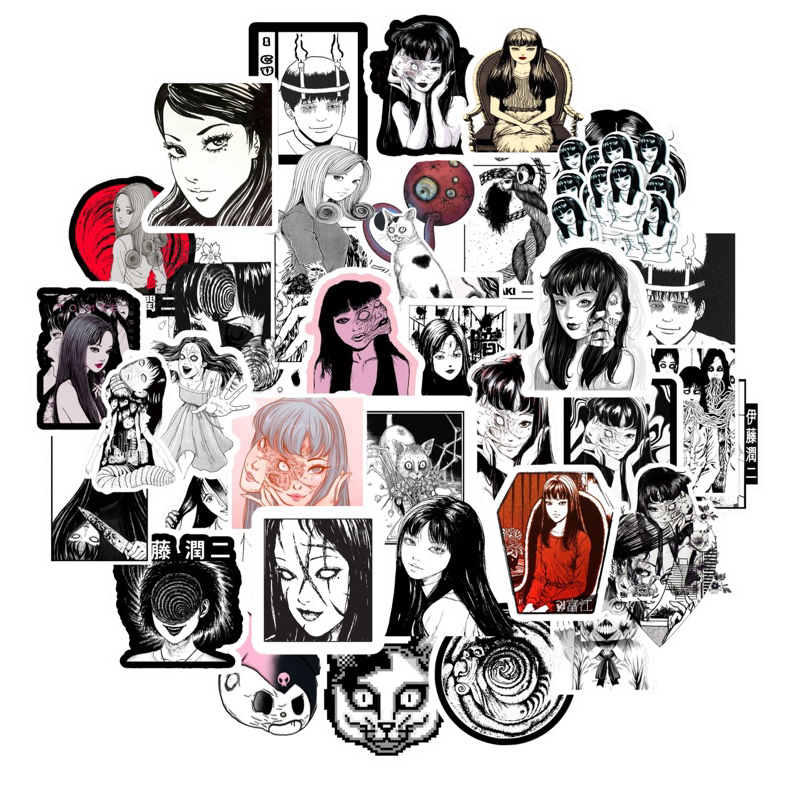 

Junji ito (Tomie Kawakami / Uzumaki) Sticker Packs 30+ Pcs Anti Air Bahan Vinyl | Stiker Handphone / Ipad | Stiker Helm | Stiker Buku | Stiker Laptop