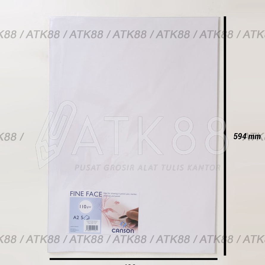 

KF7 Canson Fine Face 11 Gsm A2 Kes Gambar Pencil Pastel Paper 5 Lembar