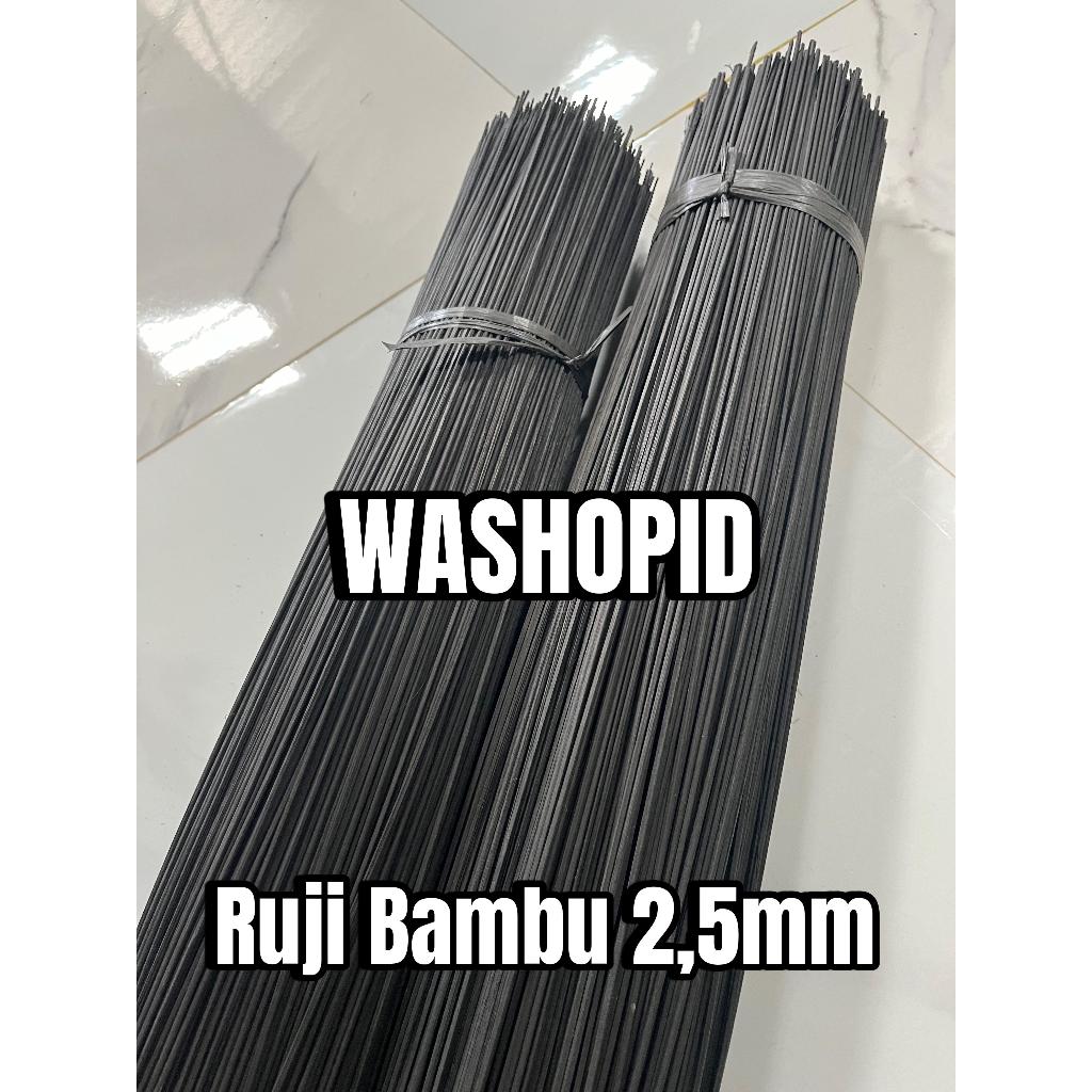 Ruji Sangkar untuk sangkar burung 2,5mm 70 cm warna hitam isi 1000 batang Lidi bambu NON FIBER