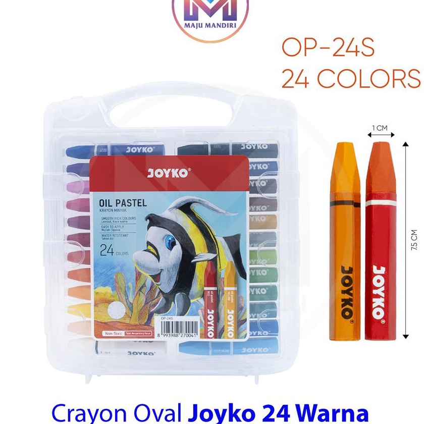 

FG2 Crayon Joyko 24 Warna OP24S Oil Pastel Krayon Oval