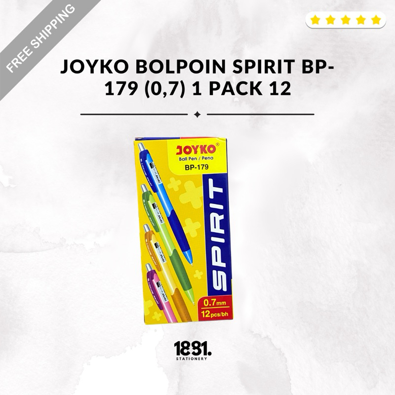 

Bolpoint Joyko Spirit Bp-179 (0,7) | Bolpoint Joyko Tinta Hitam (12pcs) | Joyko Bolpoint Spirit (pack/pcs)