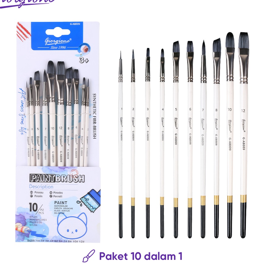 

KF7 Giorgione Kuas Cat Paint Brush Set Nylon GA8