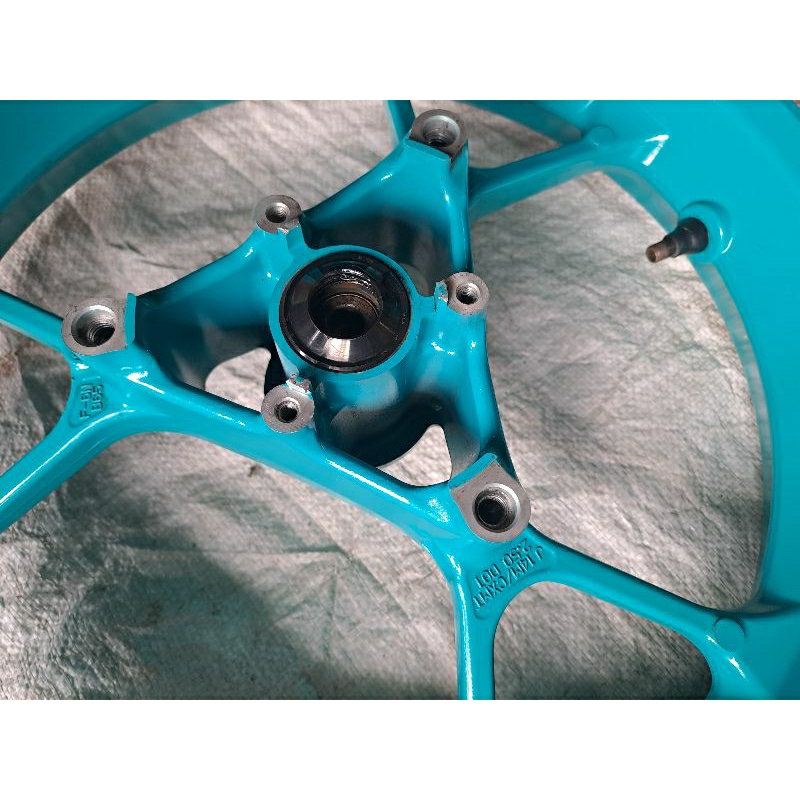 velg pelek roda depan yamaha AEROX155 AEROX blue audace original