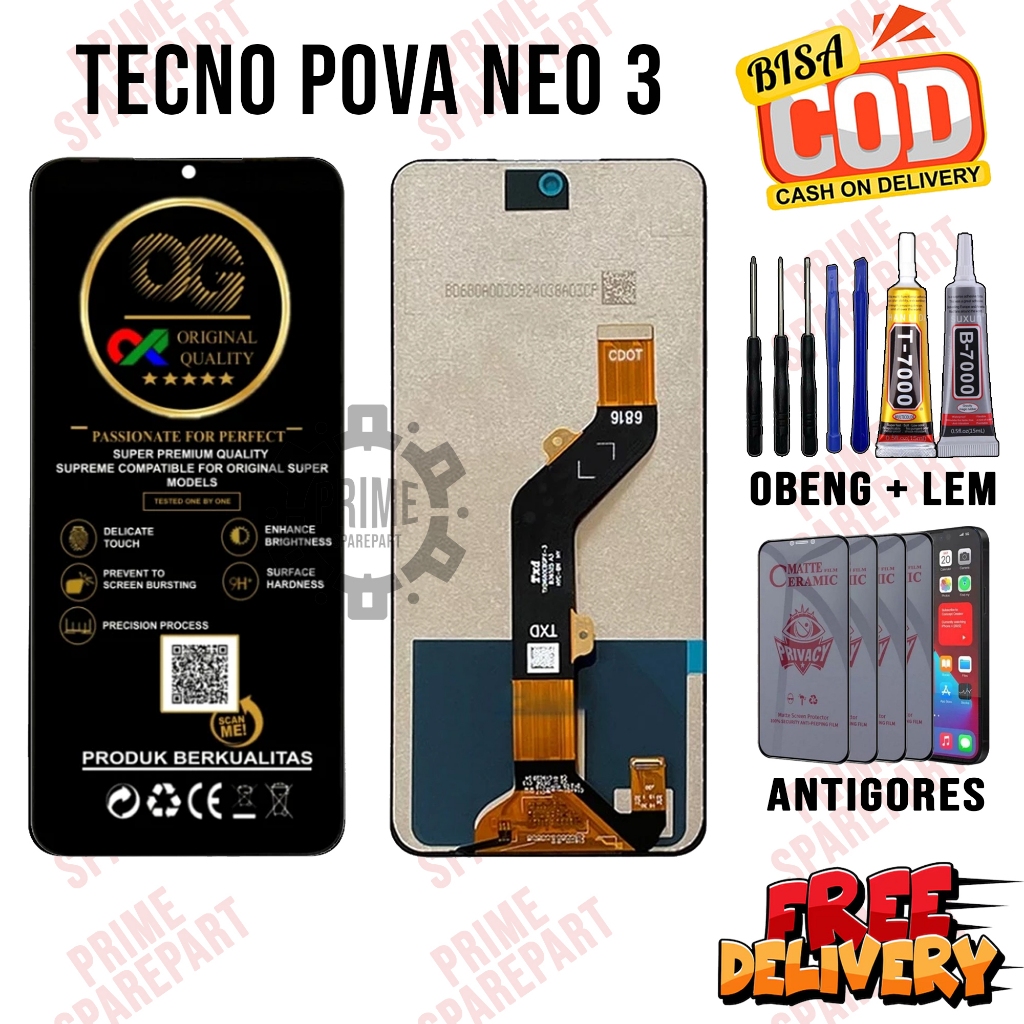 Lcd TECNO POVA NEO 3 Original Oem Lcd Touchscreen TECNO POVA NEO 3 Fullset